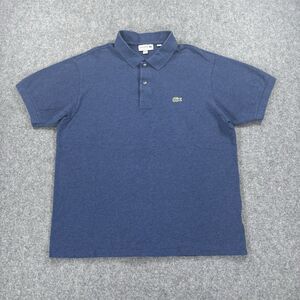 Lacoste Polo Shirt Men's 6 (Measures XL) Short Sleeve Classic Fit Heathered Blue